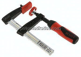 Temperguss-Schraubzwinge, 100 mm Spannweite, 50mm Ausladung