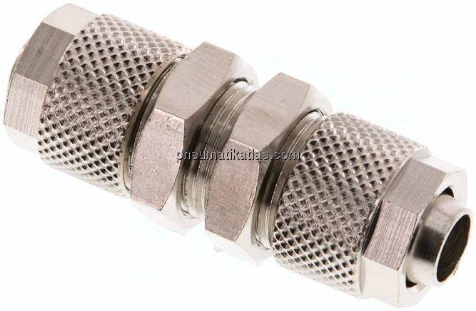 Schott-Verschraubung 10x8 - 10x8mm, Messing vernickelt