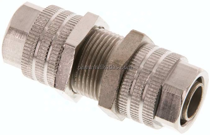 Schott-Verschraubung 11,6x9 - 11,6x9mm, Messing vernickelt
