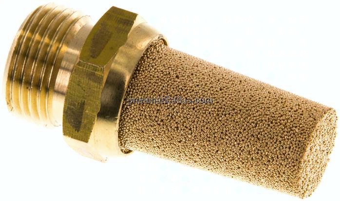 Schalldämpfer G 3/8", Sinterbronze, Messinggewinde