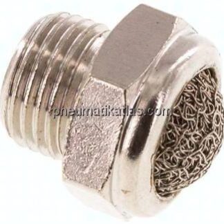 Schalldämpfer G 1/8", Drahtgewebe, Messing vernickelt