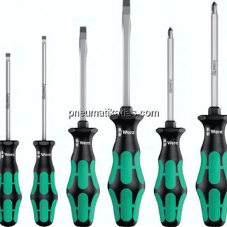 Wera Schraubendreherset, 6-teilig (Schlitz & PH) mit Lasertip-Sechskantklinge mit Schlüsselhilfe, Ra