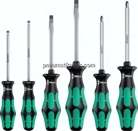 Wera Schraubendreherset, 6-teilig (Schlitz & PZ) mit Lasertip-Sechskantklinge mit Schlüsselhilfe, Ra