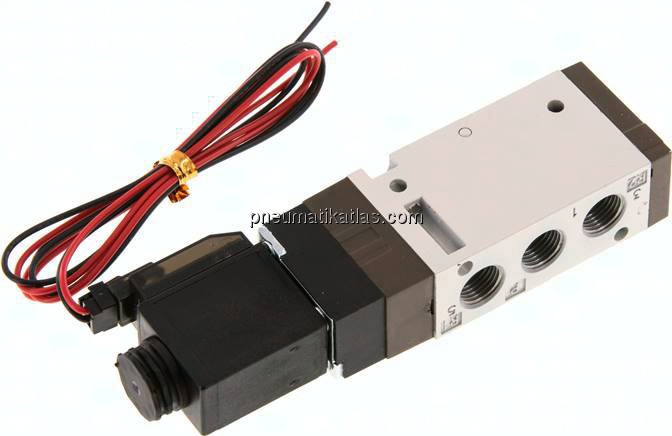 5/2-Wege Magnetventil, G 1/8", Federrückstellung, 24 V DC
