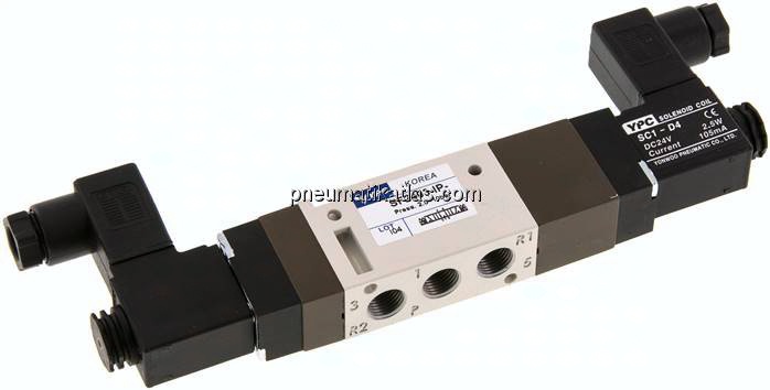 5/3-Wege Magnetventil, G 1/8", Mittelstellung entlüftet, 24 V AC