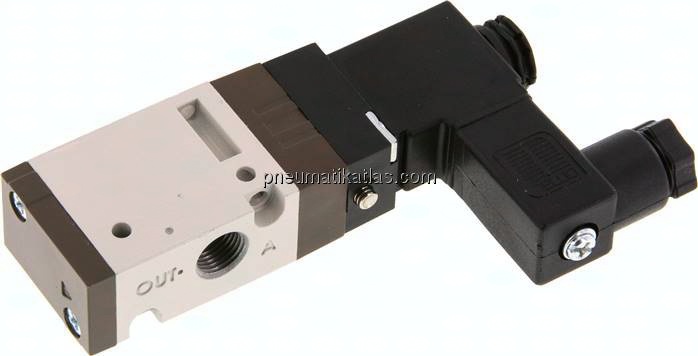 3/2-Wege Magnetventil, G 1/8", Federrückstellung (NO), 230 V AC