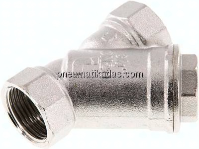 Schmutzfänger G 3/4", -0,99 bis 20bar, Messing vernickelt