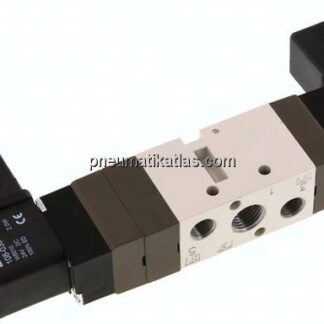 5/3-Wege Magnetventil, G 1/4", Mittelstellung entlüftet, 115 V AC