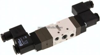 5/3-Wege Magnetventil, G 1/4", Mittelstellung entlüftet, 12 V DC