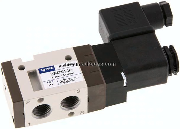 3/2-Wege Magnetventil, G 1/4", Federrückstellung (NO), 115 V AC