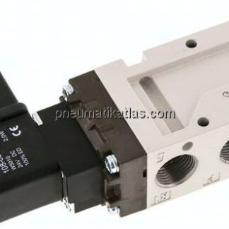 5/2-Wege Magnetventil, G 3/8", Federrückstellung, 115 V AC