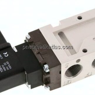 5/2-Wege Magnetventil, G 3/8", Federrückstellung, 24 V DC