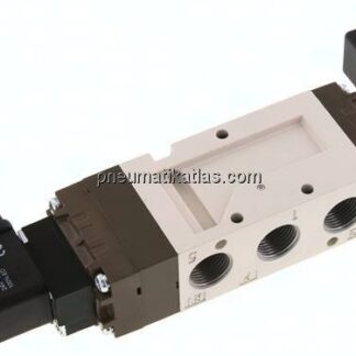 5/3-Wege Magnetventil, G 3/8", Mittelstellung entlüftet, 115 V AC