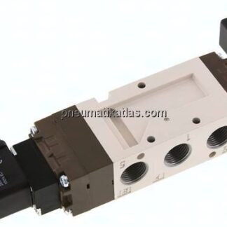 5/3-Wege Magnetventil, G 3/8", Mittelstellung entlüftet, 230 V AC