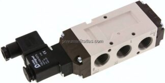 5/2-Wege Magnetventil, G 1/2", Federrückstellung, 12 V DC
