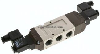5/3-Wege Magnetventil, G 1/2", Mittelstellung geschlossen, 230 V AC