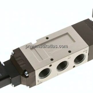 5/3-Wege Magnetventil, G 1/2", Mittelstellung geschlossen, 24 V AC