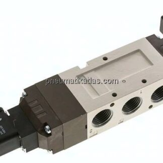 5/3-Wege Magnetventil, G 1/2", Mittelstellung entlüftet, 230 V AC