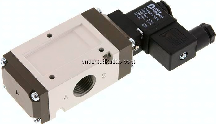 3/2-Wege Magnetventil, G 1/2", Federrückstellung (NC), 24 V DC