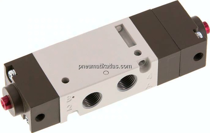 5/3-Wege Pneumatikventil, G 1/8", Mittelstellung geschlossen