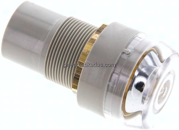 Kunststoff-Druckanzeige, gelb, Steckschlauch 4 mm Ø außen