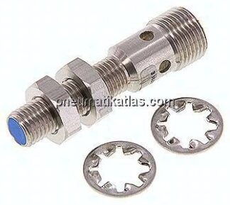 Ind. Näherungschalter, M 8, SN1,5 - M 12-Stecker (A-codiert, 4-polig)