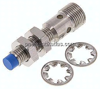 Ind. Näherungschalter, M 8, SN2,5 - M 12-Stecker (A-codiert, 4-polig)