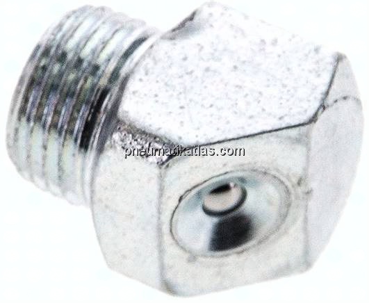 45° Trichterschmiernippel, R 1/8", Stahl verzinkt