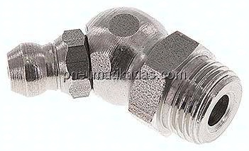 45° Kegelschmiernippel, R 1/8", 1.4305 (6-kant)