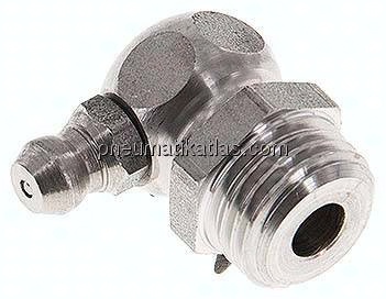 90° Kegelschmiernippel, R 1/4", 1.4305 (6-kant)