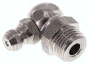 90° Kegelschmiernippel, R 1/8", 1.4305 (6-kant)