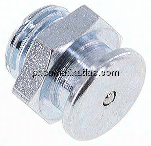 Flachschmiernippel 16 mm, G 1/4", Stahl verzinkt