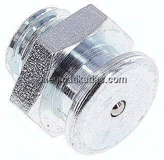 Flachschmiernippel 16 mm, M 12x1,5, Stahl verzinkt