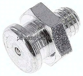 Flachschmiernippel 10 mm, M 6, Stahl verzinkt