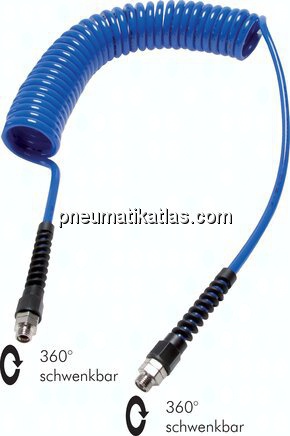 PUR-Spiralschlauch G 1/4"-8 x 5 mm, 3,0 mtr. Arbeitslänge