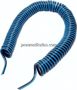 PU-Spiralschlauch 4 x 2mm 2,5mtr. Arbeitsl. Duo-Schlauch (2-fach), axialer Abgang