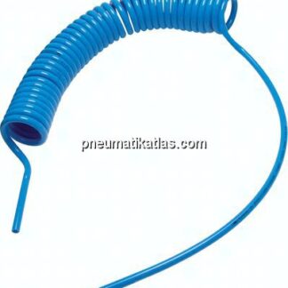 PUR-Spiralschlauch 4 x 2 mm, blau, 2,0 mtr. Arbeitslänge