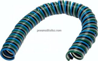 PU-Spiralschlauch 6 x 4mm 2,5mtr. Arbeitsl. Quattro-Schlauch (4-fach), radialer Abgang