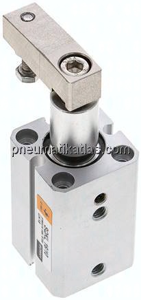 Schwenkspanner / Klemmzylinder Ø 16 mm, Klemmhub 10mm linksschwenkend (schwenkt beim Klemmen gegen d