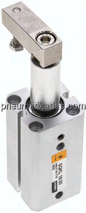 Schwenkspanner / Klemmzylinder Ø 16 mm, Klemmhub 20mm linksschwenkend (schwenkt beim Klemmen gegen d