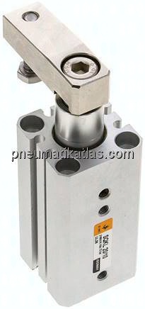 Schwenkspanner / Klemmzylinder Ø 20 mm, Klemmhub 10mm linksschwenkend (schwenkt beim Klemmen gegen d