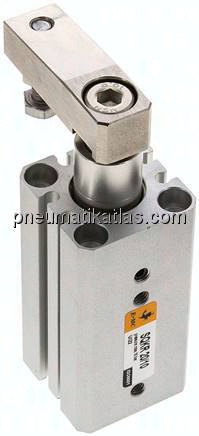 Schwenkspanner / Klemmzylinder Ø 20 mm, Klemmhub 10mm rechtsschwenkend (schwenkt beim Klemmen im Uhr