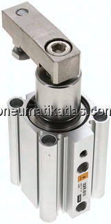 Schwenkspanner / Klemmzylinder Ø 40 mm, Klemmhub 10mm rechtsschwenkend (schwenkt beim Klemmen im Uhr