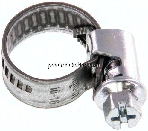 9mm Schlauchschelle 10 - 16mm, Stahl verzinkt g(W1) (NORMA)