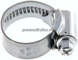 12mm Schlauchschelle 16 - 25mm, Stahl verzinkt (W1) (IDEAL)