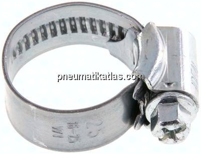 12mm Schlauchschelle 16 - 25mm, Stahl verzinkt (W1) (IDEAL)