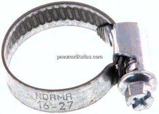 9mm Schlauchschelle 16 - 27mm,x Stahl verzinkt (W1) (NORMA)
