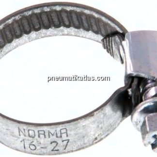 9mm Schlauchschelle 16 - 27mm,x Stahl verzinkt (W1) (NORMA)