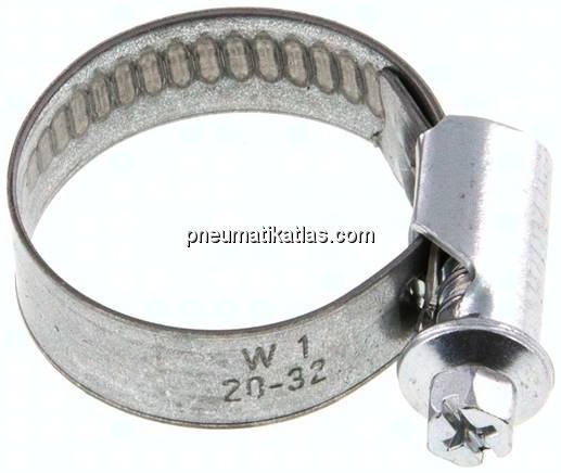 12mm Schlauchschelle 20 - 32mm, Stahl verzinkt (W1) (NORMA)