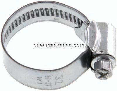 12mm Schlauchschelle 20 - 32mm, Stahl verzinkt (W1) (IDEAL)